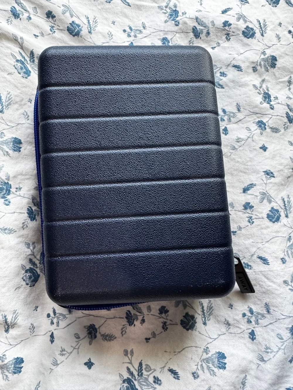 AWAY Navy Hard Shell Toiletry or cord Case - Protective Zip Organizer